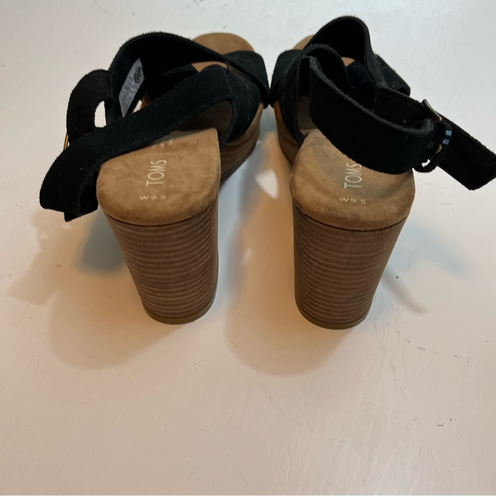 Toms Ibiza Black Suede Sandal - Size 9.5 - Picture 6 of 10